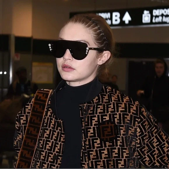 Fendi FF0296s irregular-frame sunglasses AUTHENTIC! Fendi FF Squared 56MM Rectangular Sunglasses | Saks Fifth Avenue main image 4